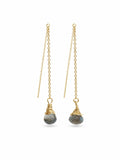 TH290 Moss Aquamarine Threader Earrings