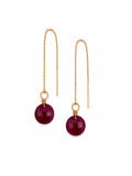 TH238 Ruby Threader Earrings