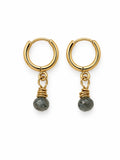 HG307 Moss Aquamarine Huggie Earrings