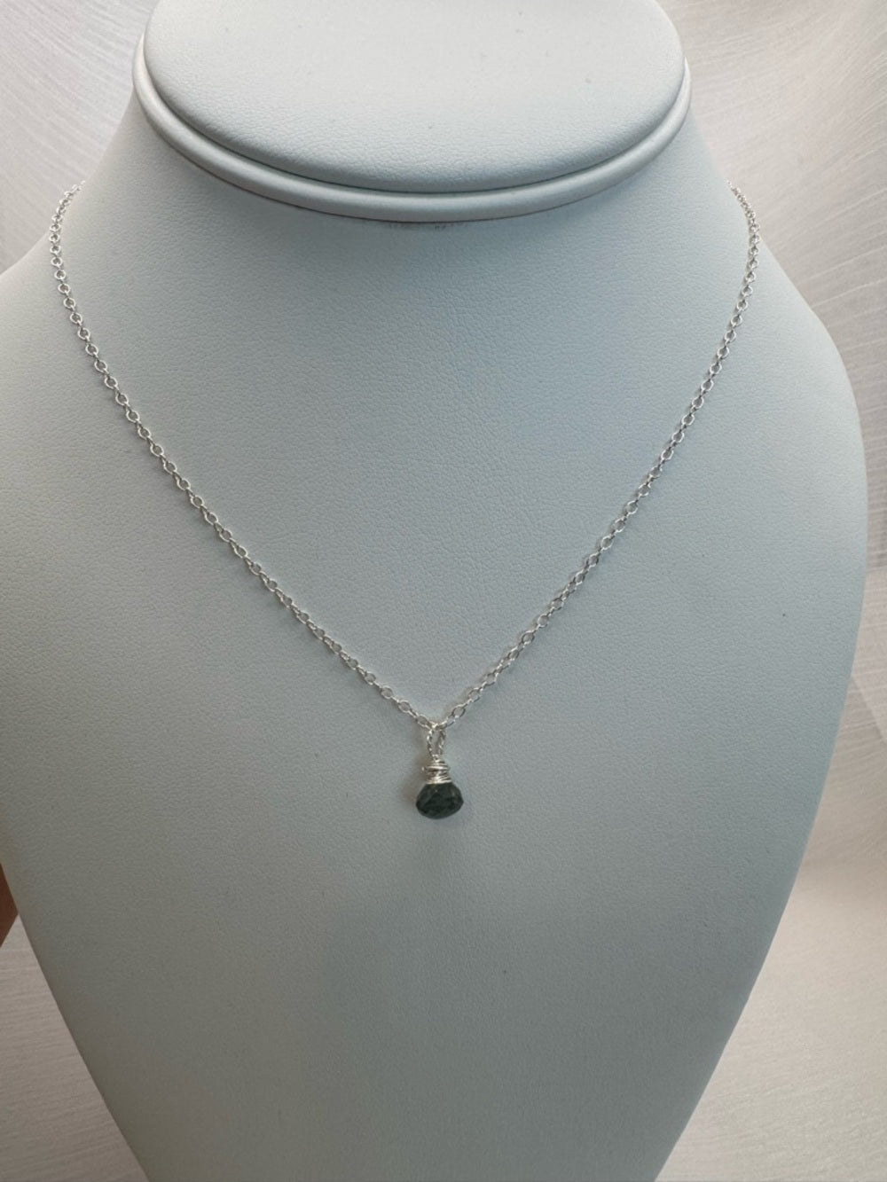 N257 Moss Aquamarine Necklace