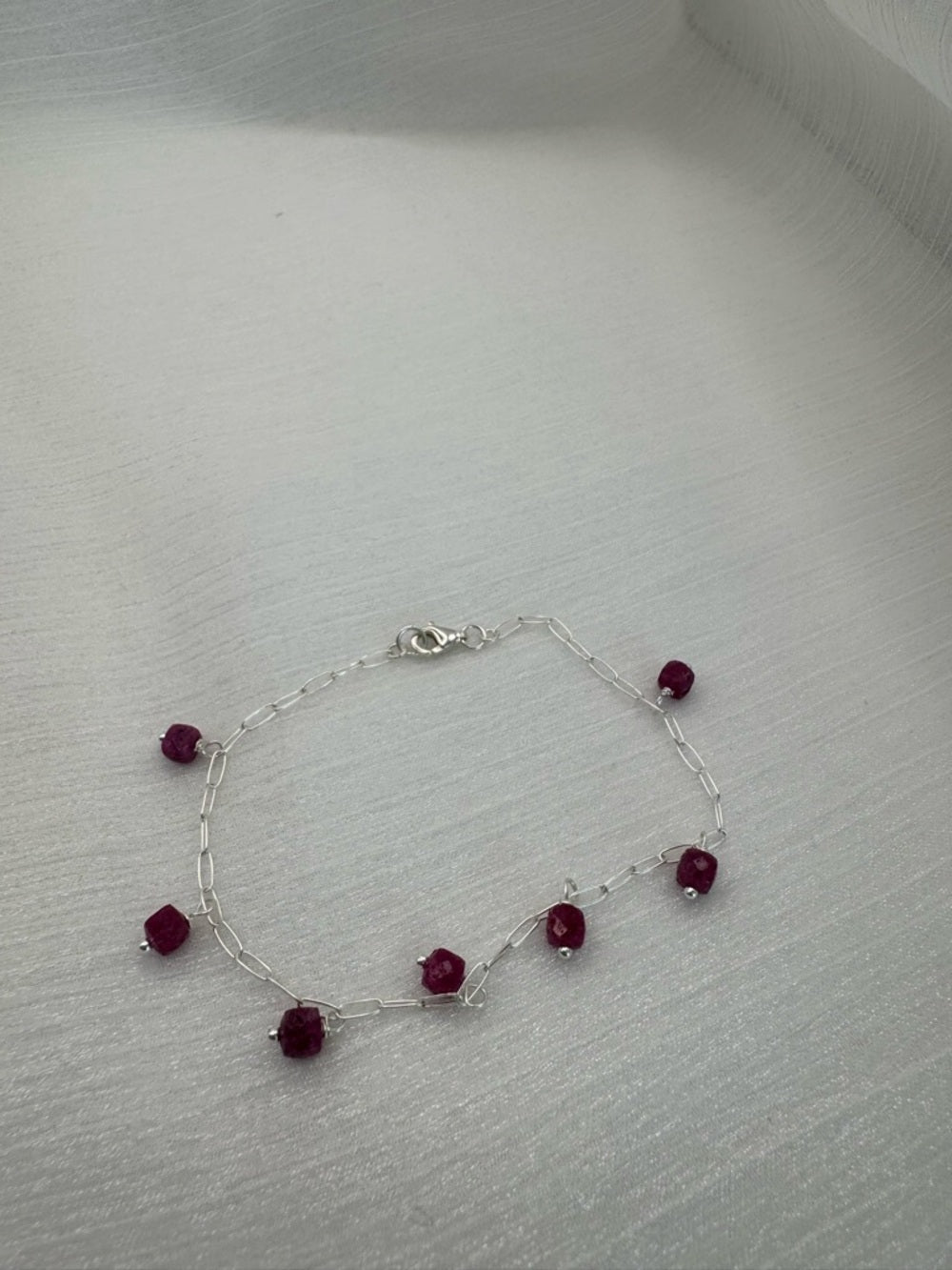 B280 Ruby Paperclip Bracelet