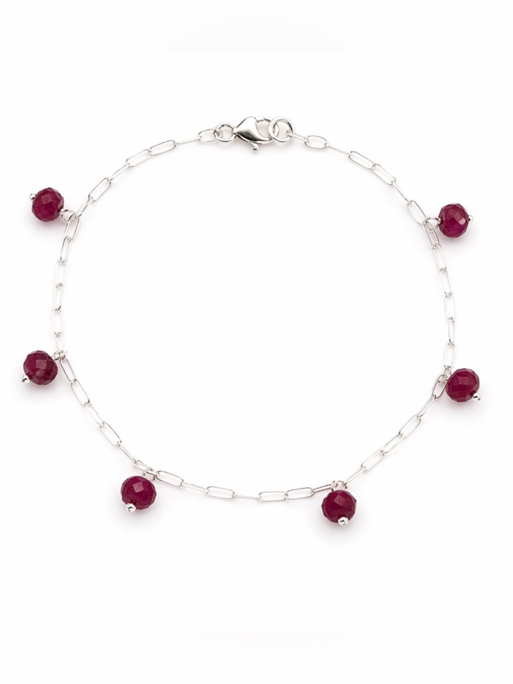 B280 Ruby Paperclip Bracelet