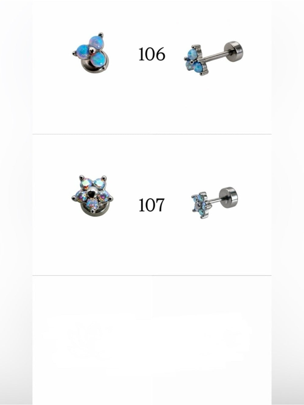 Silver Screwbacks 97-115