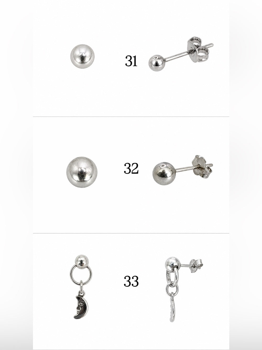 S925 Silver Pushbacks | 25-46