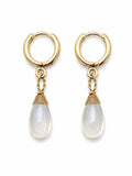 HG036 Moonstone Gold Huggies