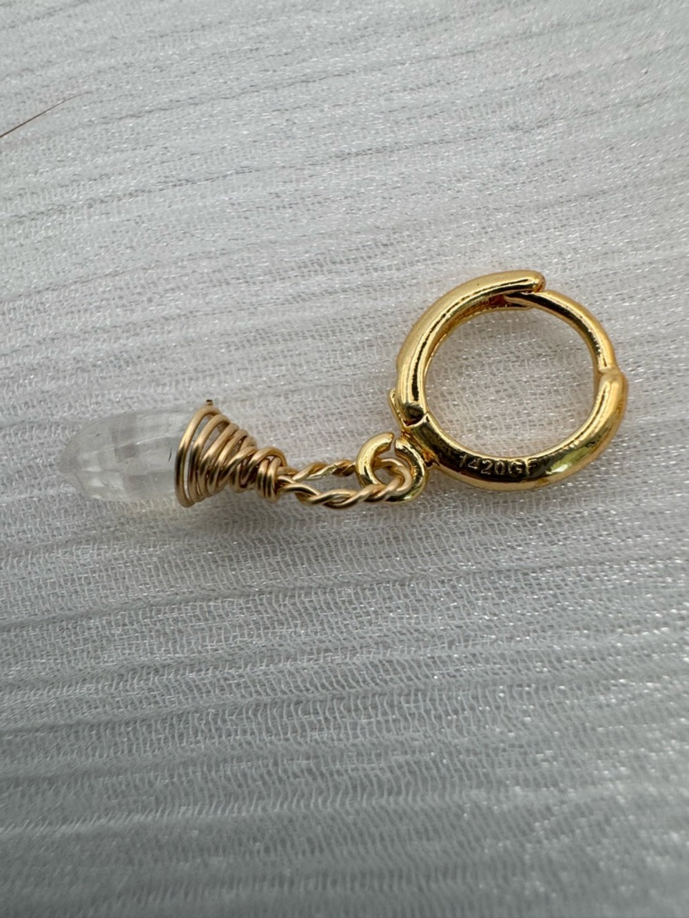 HG036 Moonstone Gold Huggies