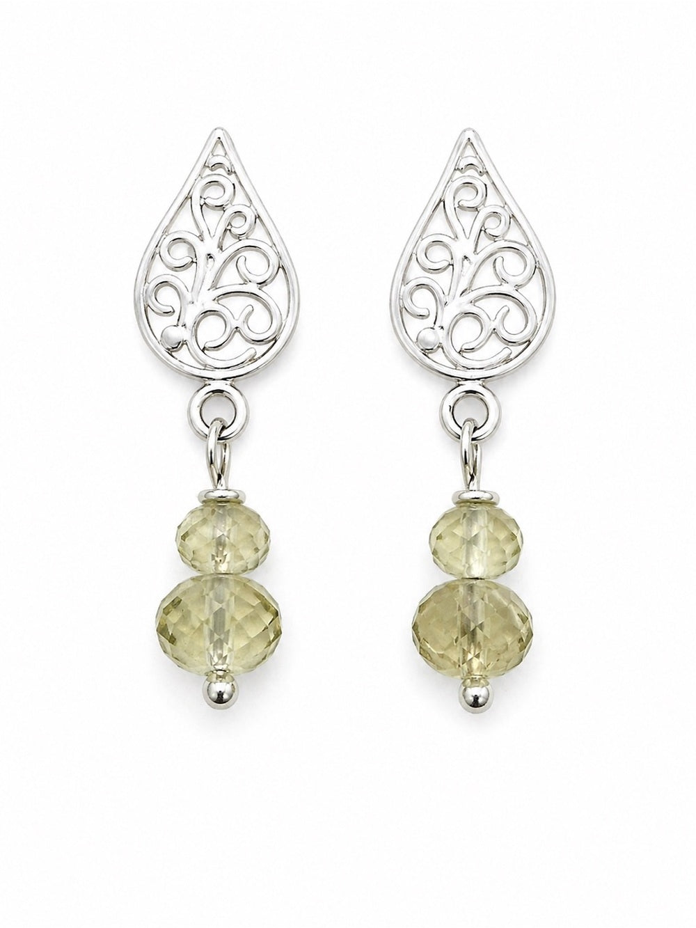 PO40 Lemon Quartz Leaf Earrings