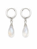 H6050 Sterling Silver Moonstone Huggies