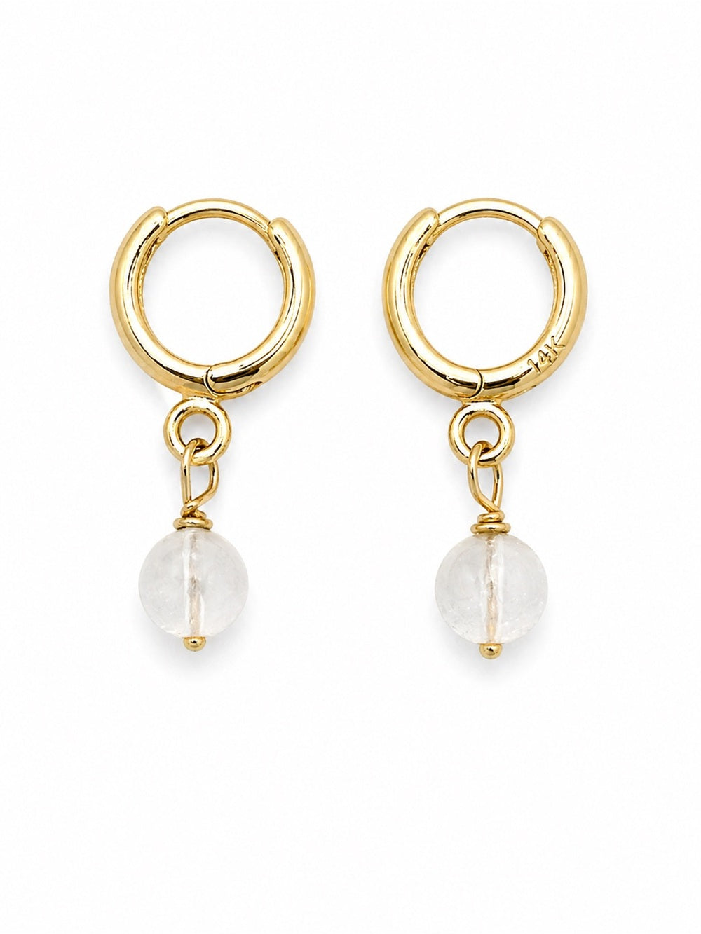 H6037 Gold Filled Moonstone Huggies