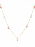 N052 Pink Opal Gold Necklace