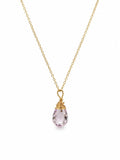 N355 Lavender Quartz Gold Necklace