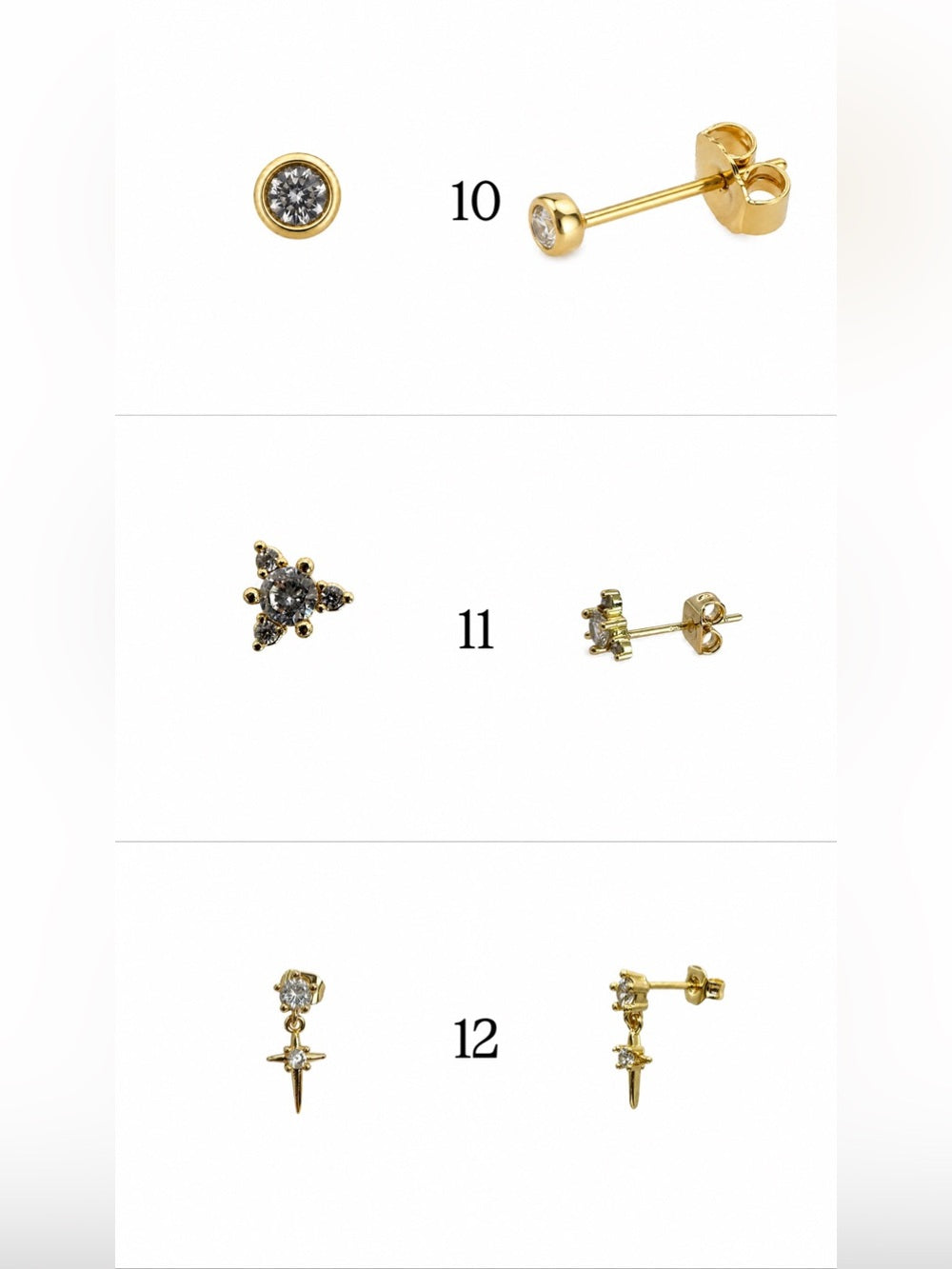 S925 Gold Pushbacks | 1-26