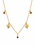 Garnet & Maple Leaf Necklace