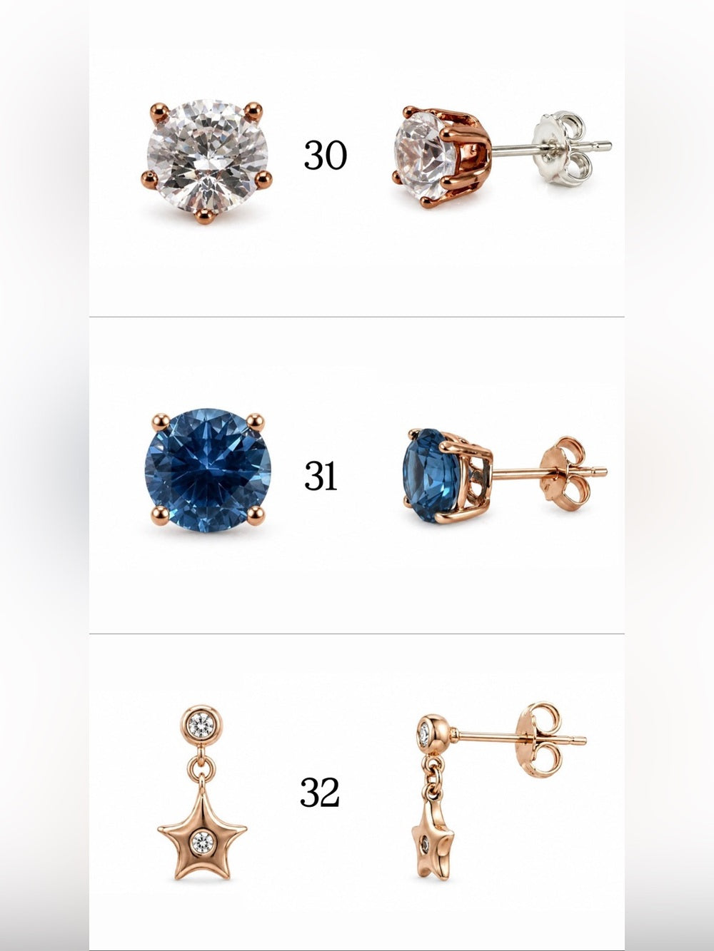 S925 Rose Gold Pushbacks | 27-32