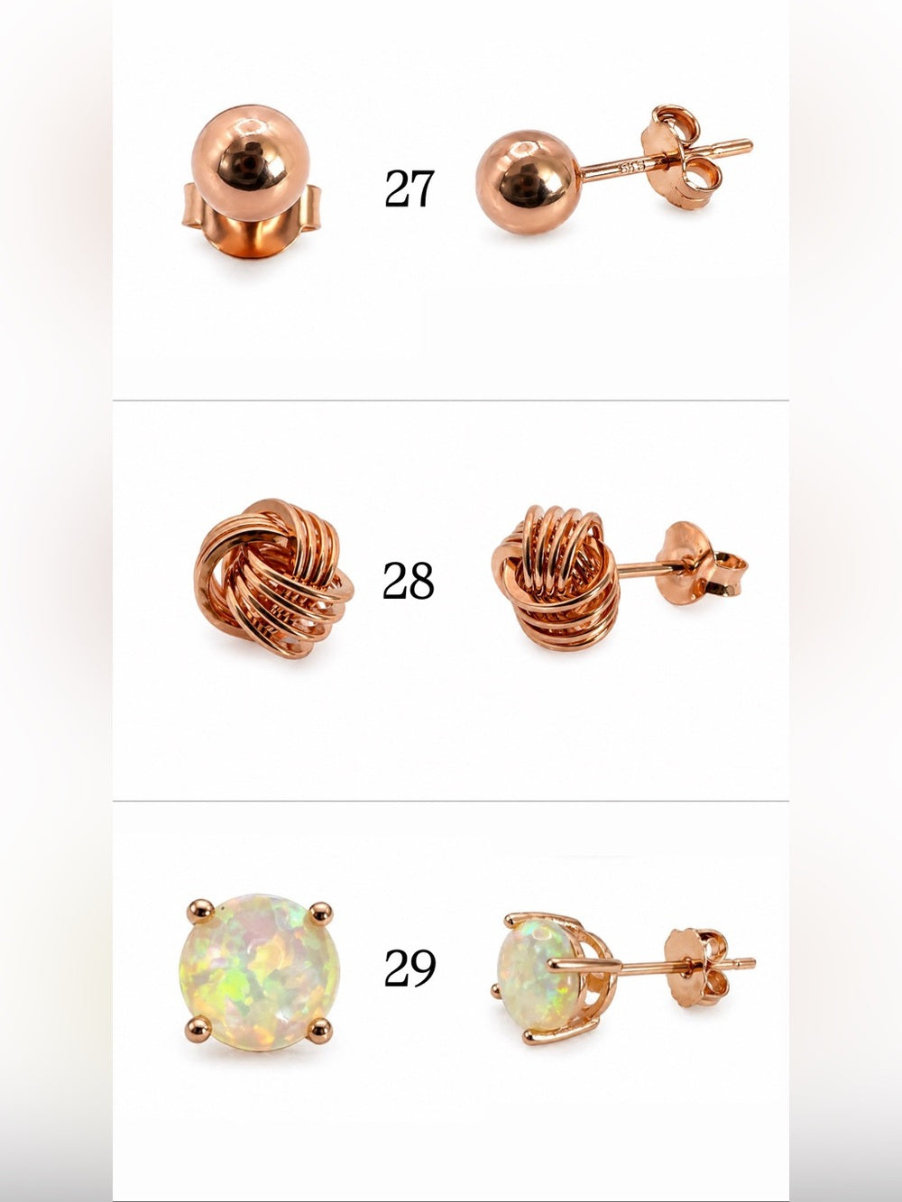S925 Rose Gold Pushbacks | 27-32