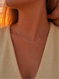 2.8mm Silver Hammered Oval Custom Necklace
