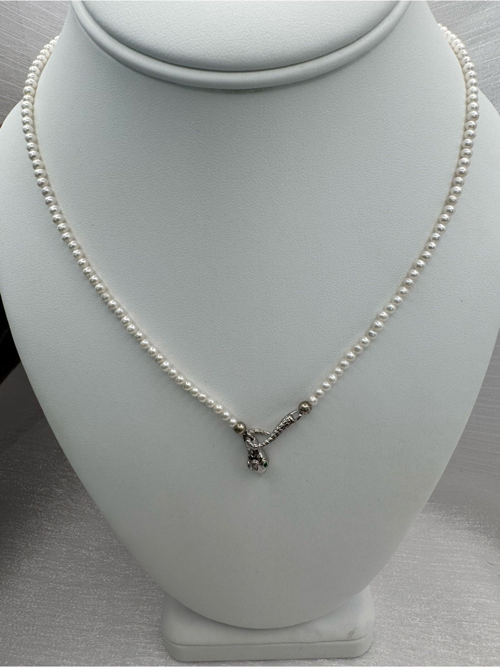 Freshwater Pearl Strand Necklace With Snake Closure