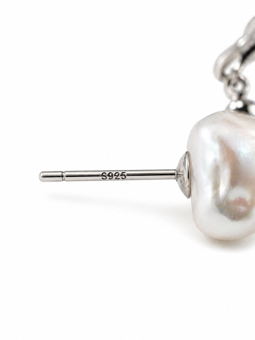 Triple Freshwater Pearl Dangle Stud Earrings