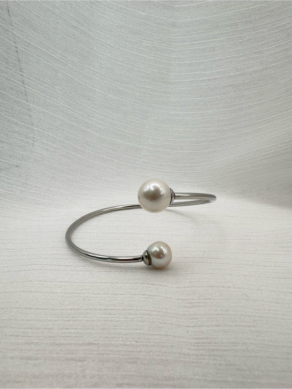 Double Freshwater Pearl Cuff Bracelet