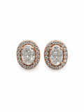 1.22 CT Moissanite Oval Diamond Rose Gold Studs