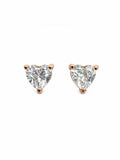 0.60 CT Moissanite Diamond Heart Rose Gold Studs