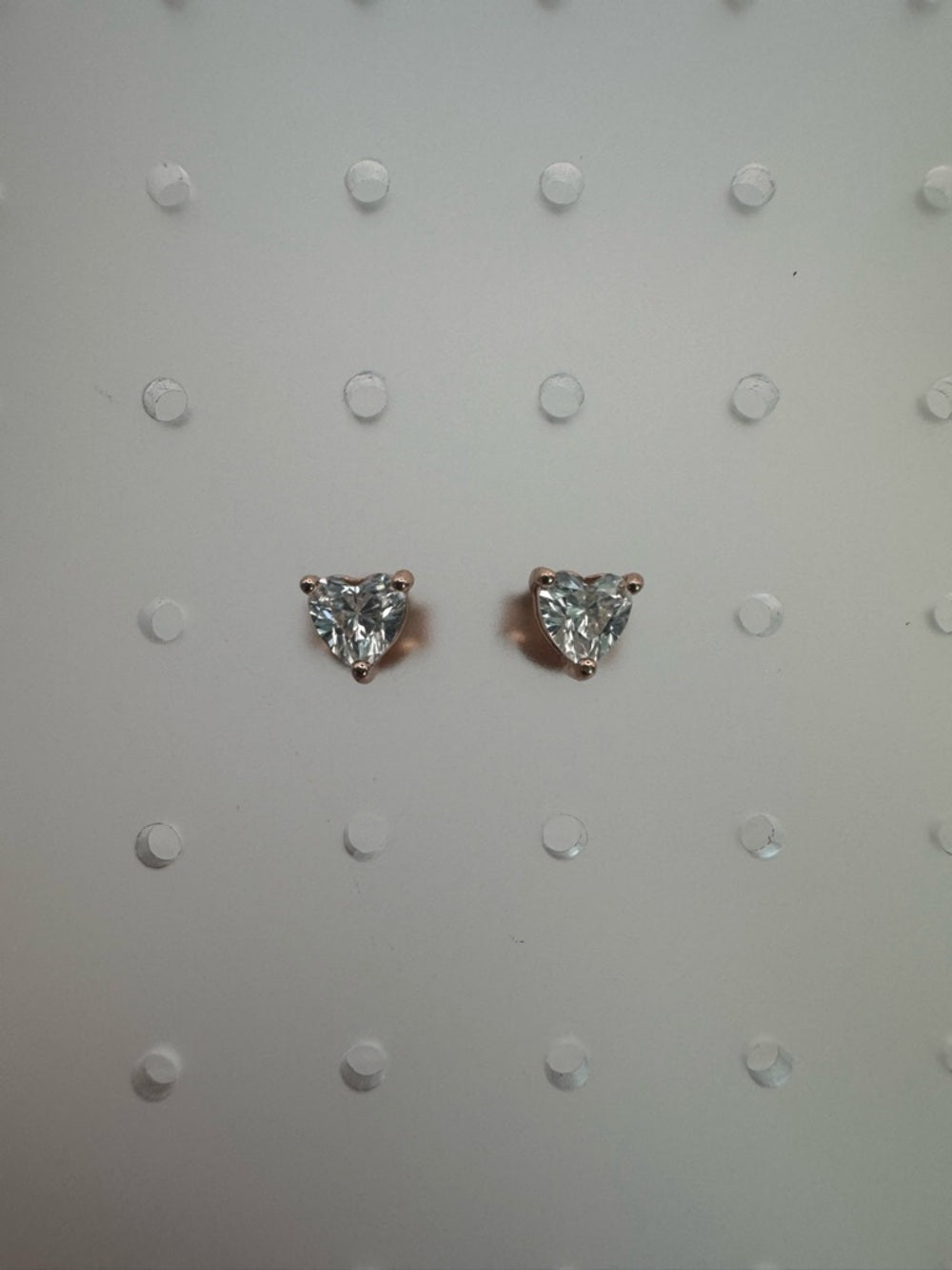 0.60 CT Moissanite Diamond Heart Rose Gold Studs