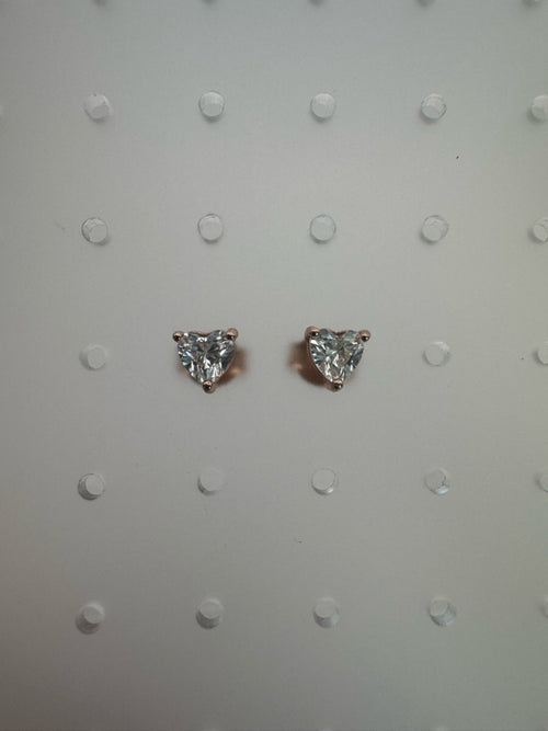 0.60 CT Moissanite Diamond Heart Rose Gold Studs