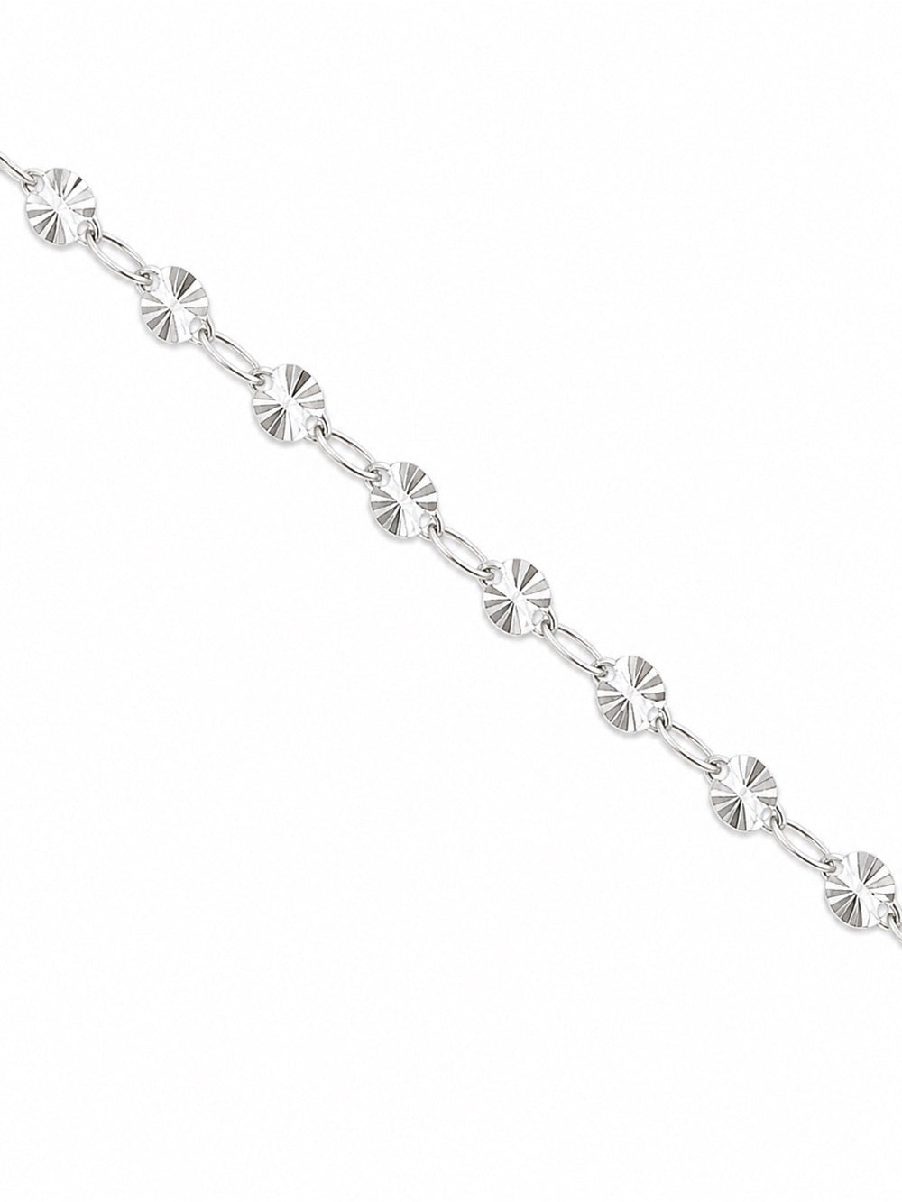 2.9mm Silver Sparkle Disc Link Custom Bracelet