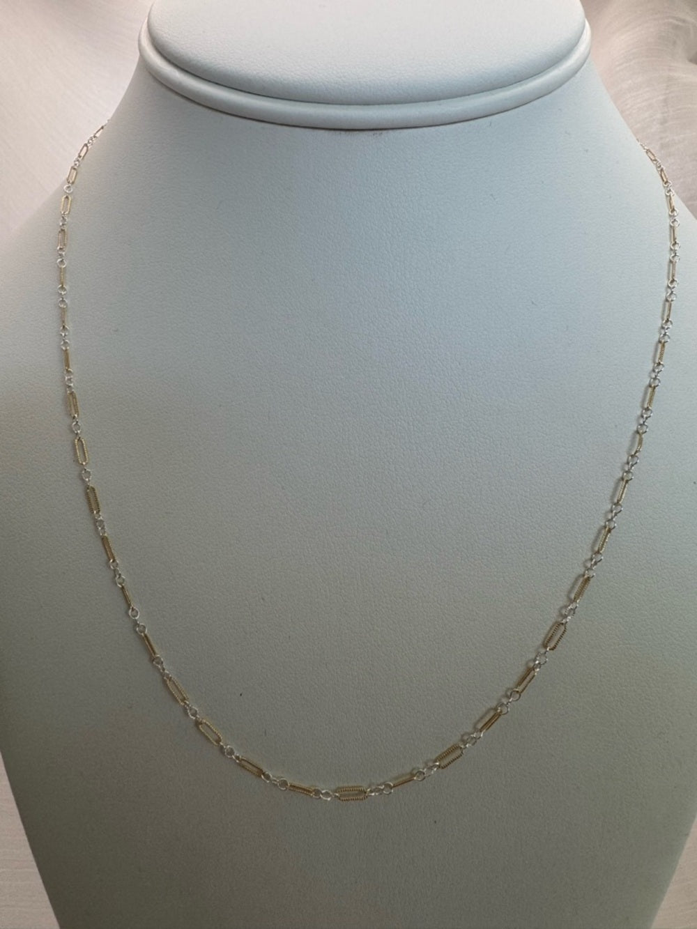 Two-Toned Alternating Paperclip Custom Necklace