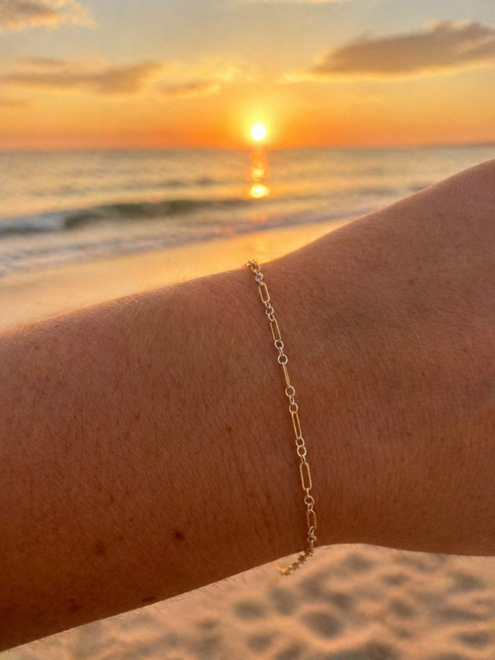 Two-Toned Alternating Paperclip Custom Bracelet