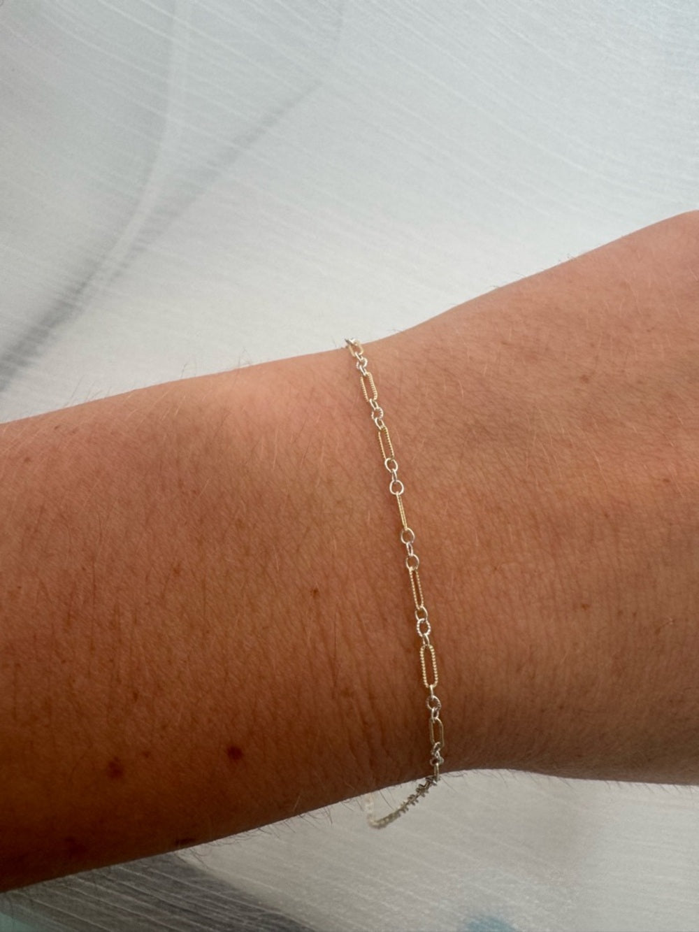 Two-Toned Alternating Paperclip Custom Bracelet