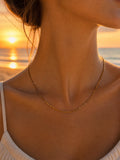 1mm Linear Link Gold Necklace