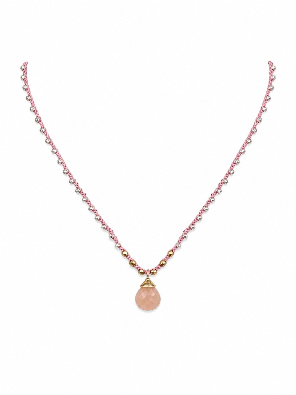 Peachy Pink Opal Silkdrop Necklace