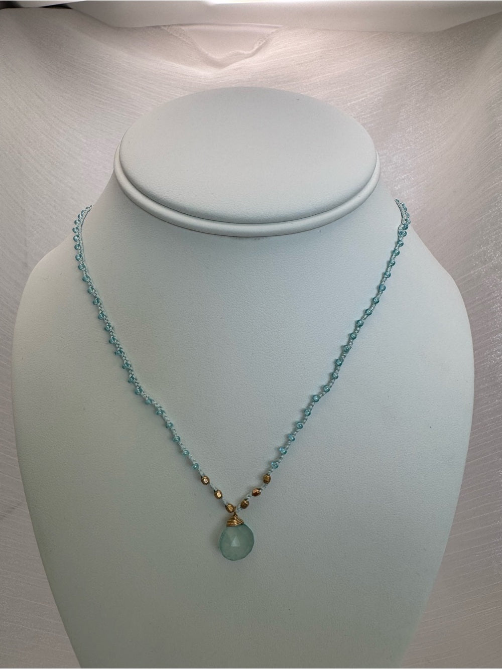 Aquamarine Silkdrop Necklace