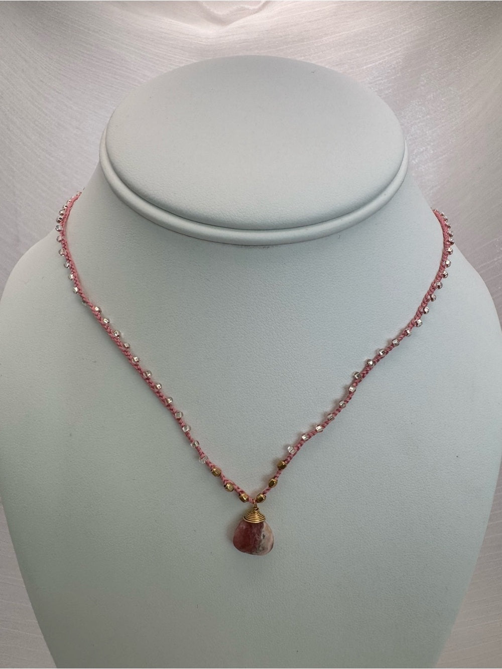 Rhodochrosite Silkdrop Necklace