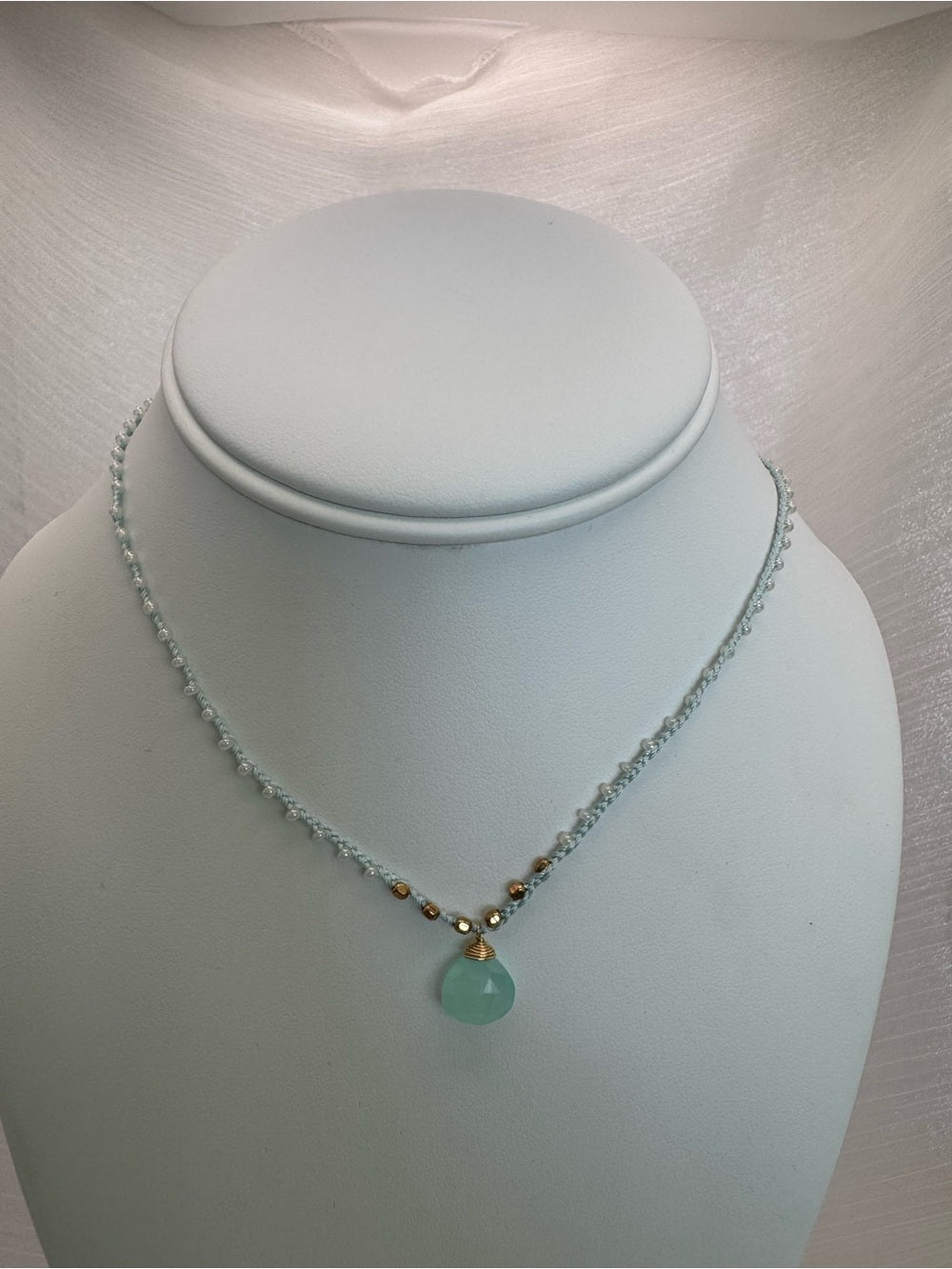 Aquamarine Silkdrop Necklace