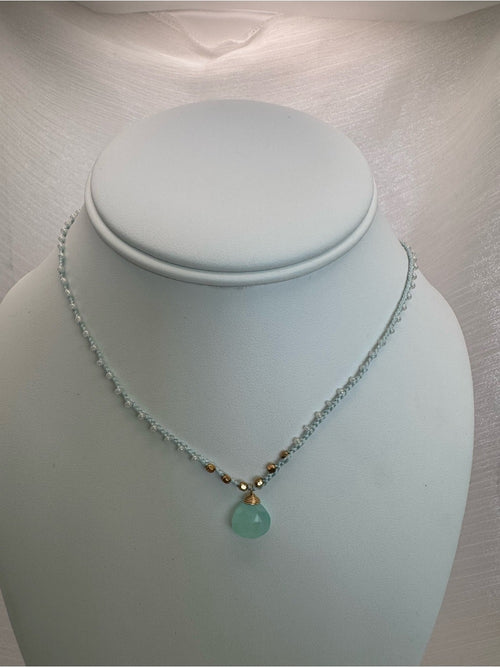 Aquamarine Silkdrop Necklace