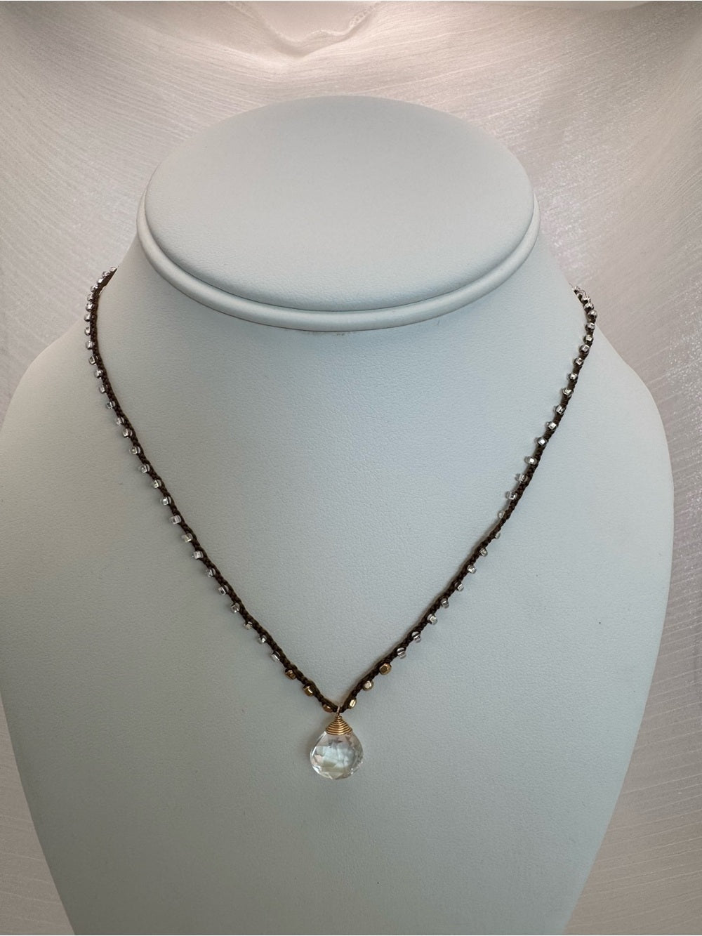 Clear Quartz Silkdrop Necklace