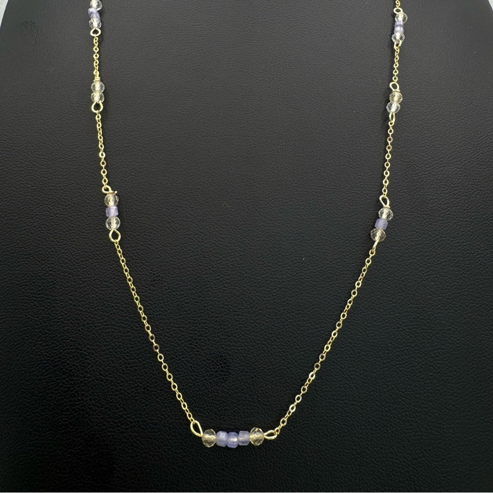 N5011 Tanzanite & Lemon Quartz Necklace