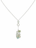 N0016 Aquamarine Cluster Lariat Necklace