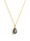 N372 Labradorite Gold Necklace