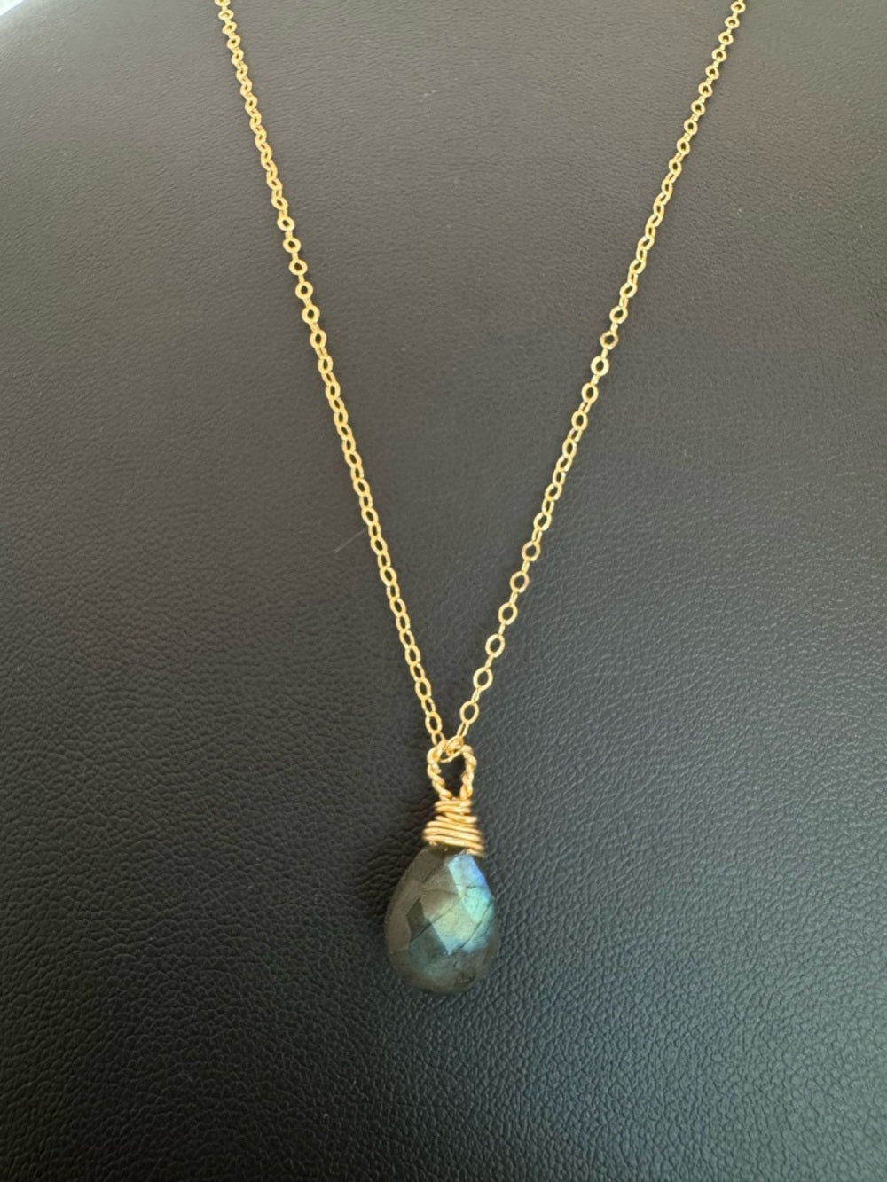 N372 Labradorite Gold Necklace