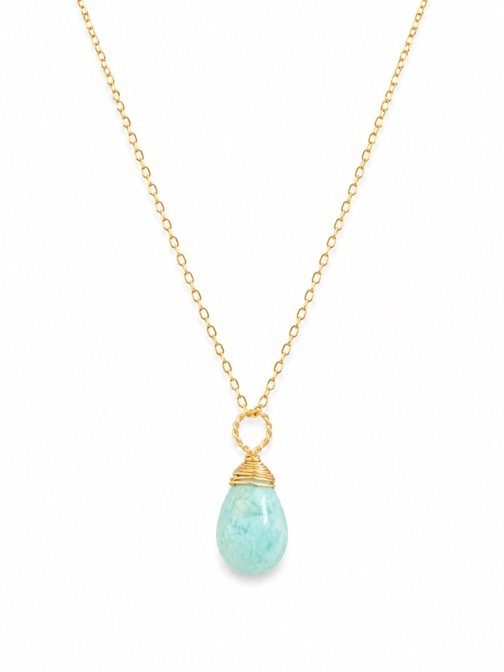 N001 Larimar Gold Necklace