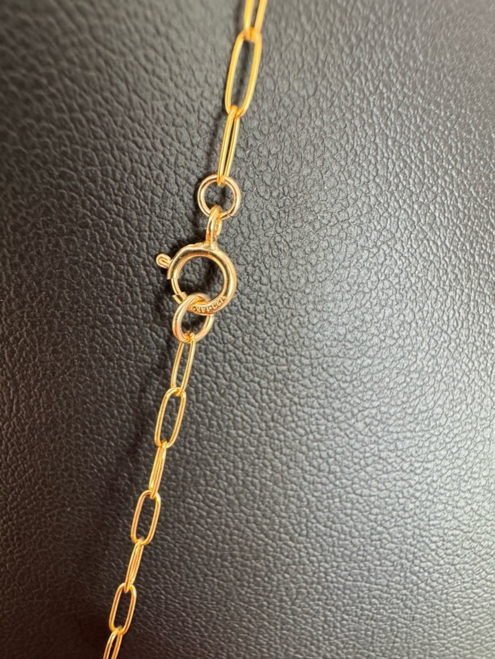 N0020 Ruby Paperclip Gold Necklace