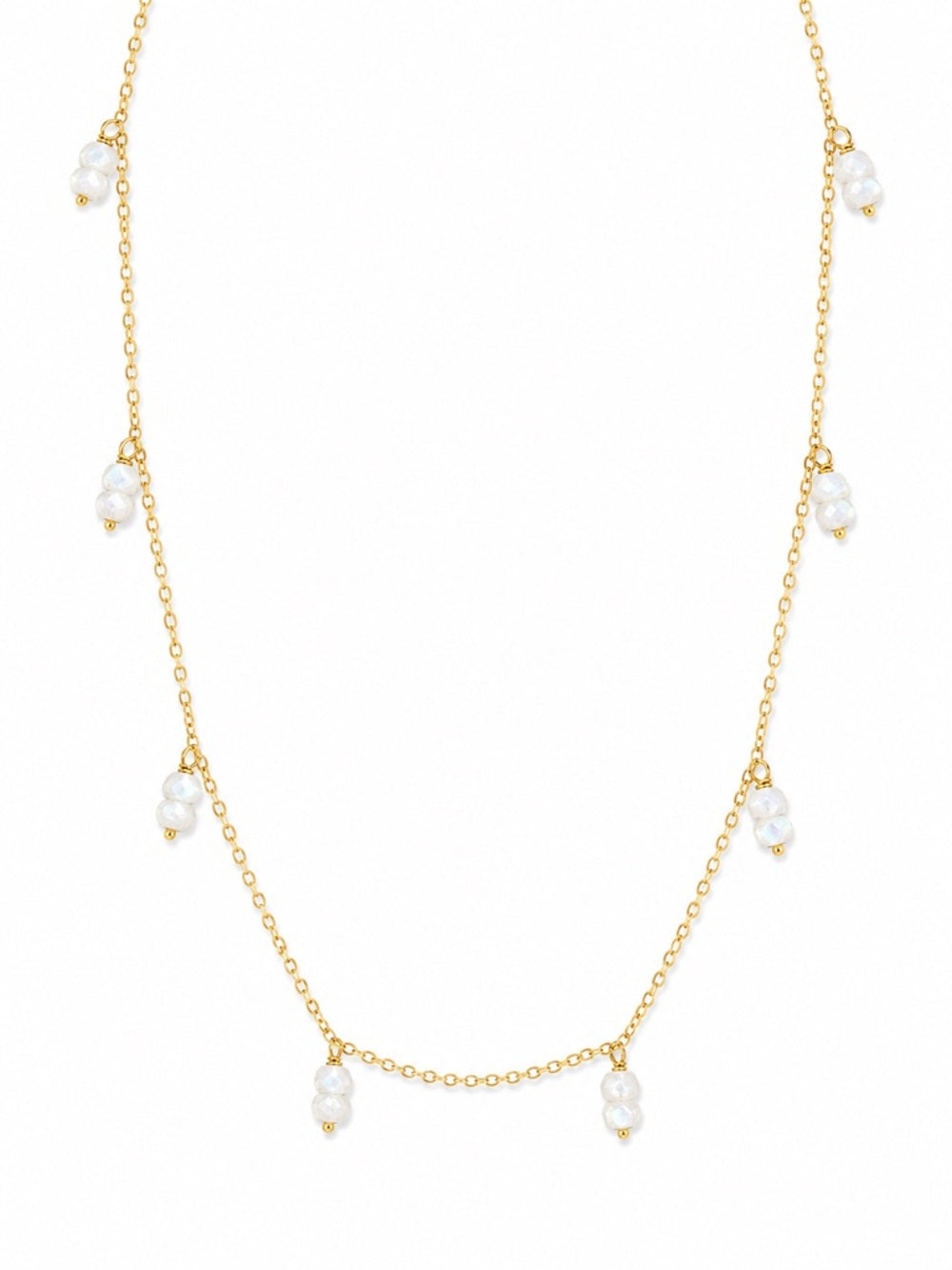 N288 Blue Opal Rondelle Gold Necklace