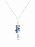 N182 Aquamarine and Moonstone Lariat Necklace