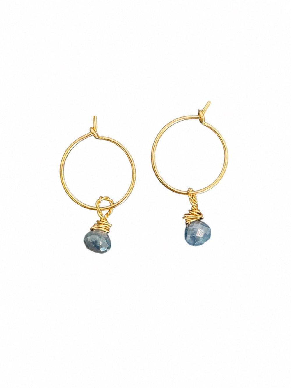 HP0018 Sapphire Gold Hoops