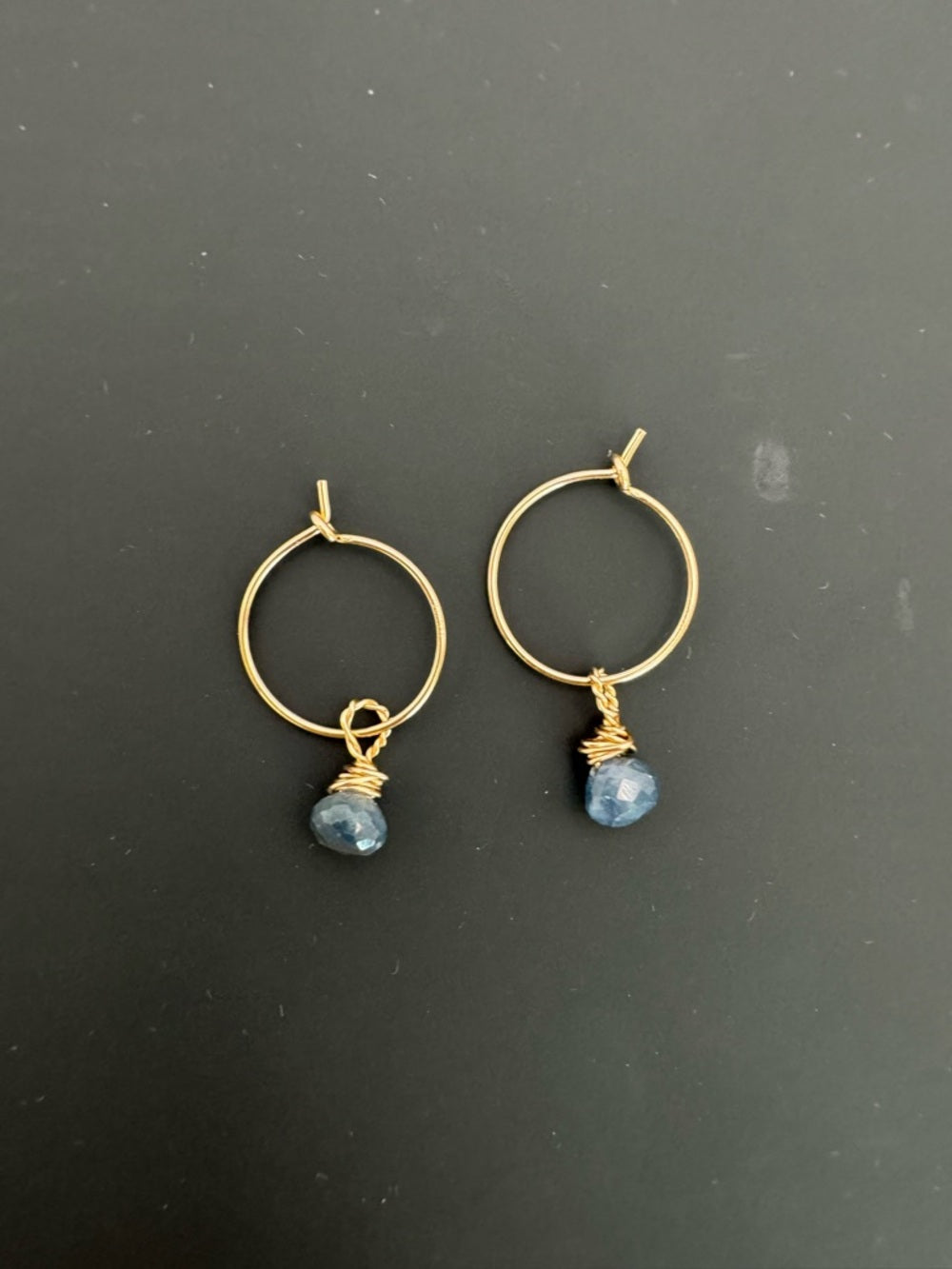HP0018 Sapphire Gold Hoops