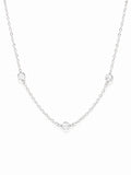 N077 Clear Quartz Triple Stationary Necklace