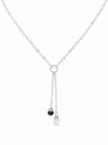 N0022 Mixed Sapphire Circle Lariat Necklace